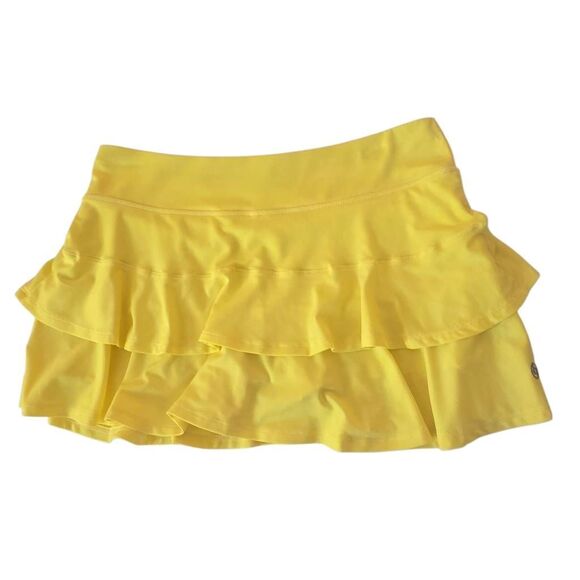 Lija Womens Yellow Ruffle Layered Tennis Pickleball Athletic Skort Size Medium - Picture 9 of 9